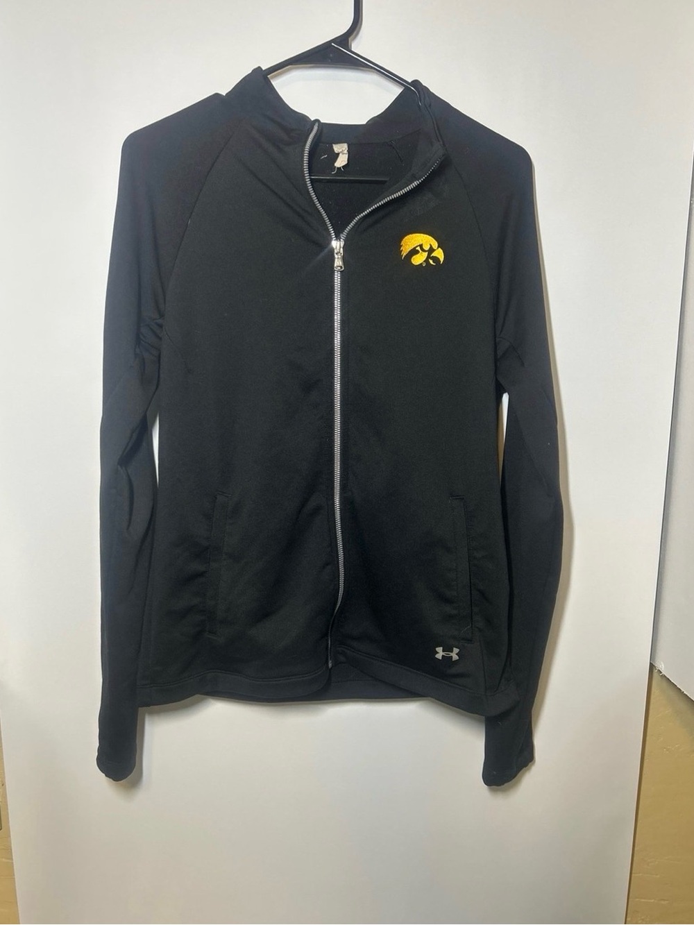 Under Armour Black Full-Zip Jacket with Gold Hawkeye Logo